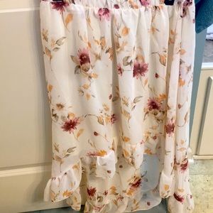 Floral high lo skirt